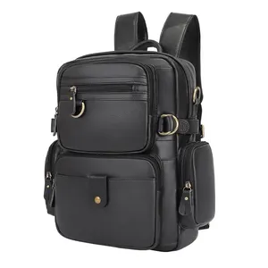 Mochila de viagem impermeável, mochila feminina casual feita em couro com design de moda de 14 polegadas, ideal para transportar laptops