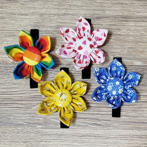 Personalizado al por mayor largo floral colorido boda diapositiva en perro marinero pajarita con flor para <span class=keywords><strong>collar</strong></span> de perro - Product Image 6