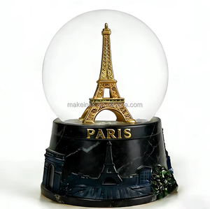 Globo de Nieve de Resina con la <span class=keywords><strong>Torre</strong></span> <span class=keywords><strong>Eiffel</strong></span> de París, Recuerdo Personalizable con Base Personalizable para Viajes y Promoción de Marca - Product Image 5