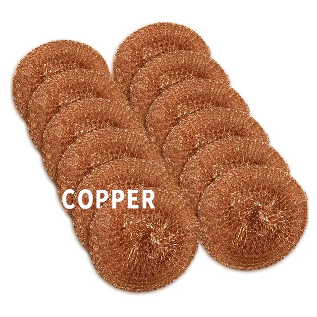 6pcs 12pcs Heavy Duty Metal Wire Scrubber Dish Washing Cleaning Steel Scourer Copper Scrubber Pad