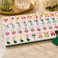 Ensemble de tuiles de mahjong américaines en acrylique personnalisées en gros, 160 pièces, double couche, vert Verve, jeu de mahjong luxueux et élégant, cadeau