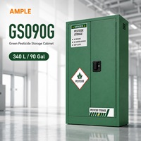 Armoire de stockage de produits chimiques 340L (90 gallons) verte, armoire de sécurité pour pesticides, double porte en acier pour laboratoire, atelier, OEM, ODM
