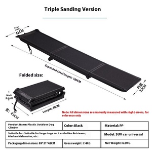 Opvouwbare Effen Patroon Pp Plastic Hond Klimladder Met Anti-Slip Huisdier Trappen Grote Hond Auto Trappen Transportdrager Buiten - Product Image 6