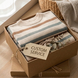 <span class=keywords><strong>Set</strong></span> Due Pezzi in Maglia Sostenibile per Neonati, Tonalità Naturali, Maglione a Righe e Pantaloni, Completo in Maglia per Bambini - Product Image 6