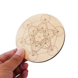 Benutzer definierte runde isolierte Marmor Holz Untersetzer Home Decor Handwerk Souvenir Geschenke Laser geschnittene hohle natürliche Holz Untersetzer