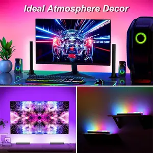 Smart LED Light Barras com APP Controle com Música Sync RGBIC BT Iluminação Ambiente para Entretenimento PC TV Party Gaming Room Decor