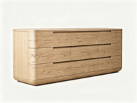 Commode moderne Sageliving à 9 tiroirs, silhouette incurvée, poignées découpées, meuble de rangement pour chambre à coucher