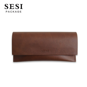 יוקרה באיכות גבוהה חום עור מפוצל משקפיים מקרה אריזה מגנטי נסיעות <span class=keywords><strong>Eyewear</strong></span> מקרה תיק - Product Image 2