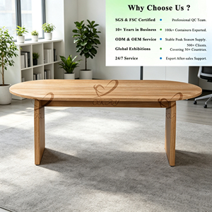 Mesa de Centro Moderna y Minimalista para Habitación de Hotel, Ecológica, de Madera Maciza Ovalada con Patas Rectas de MDF, la Mejor Opción - Product Image 1