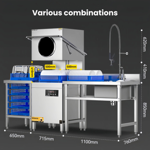 業務用ステンレス304 60秒洗浄円形食器洗浄機 高温蒸気滅菌 150枚/時処理能力 - Product Image 2