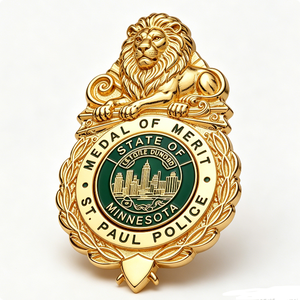 Médaille commémorative personnalisée en alliage de 5 mm, plaquée or, émail dur, avec crête de lion, gravure et impression, pour la Fête Nationale - Product Image 2