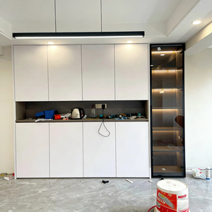 <span class=keywords><strong>Buffet</strong></span> minimaliste italien fin en bois grainé, armoire écologique pour la maison - Product Image 4
