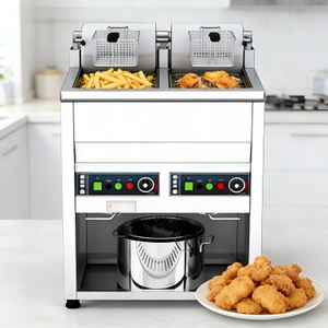 Friteuse électrique verticale 20L, commerciale, intelligente, à double cuve, pour la <span class=keywords><strong>friture</strong></span> des ailes de poulet, des beignets - Product Image 3