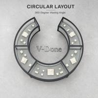 Vitrine d'îlot circulaire de luxe noir mat pour bijoux, avec vitrine incurvée en verre et éclairage LED pour boutique de détail