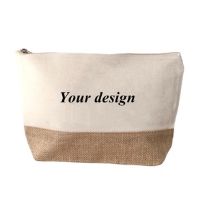 Bán Buôn Thân Thiện Với Môi Vải + Cây Gai Dầu Đay Trang Điểm Pouch Dây Kéo Biểu Tượng Tùy Chỉnh Thời Trang Vải Bố Mỹ Phẩm Túi Thân Thiện Với Môi Đay Dây Kéo - Product Image 2