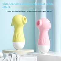 Pequeño caballito de mar consolador vibrador con succión USB recargable IPX6 impermeable-uso externo solo juguete sexual