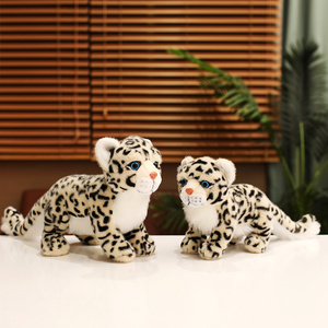 Vente en gros de jouets en peluche <span class=keywords><strong>super</strong></span> doux, simulation d'animaux du zoo, poupée réaliste, petit jouet léopard des neiges - Product Image 3