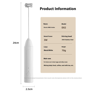 เครื่องตีฟองนมแบบพกพา ดีไซน์ใหม่ ชาร์จผ่าน USB ผลิตจาก PP+304 สแตนเลส ใช้สำหรับตีฟองนม ผสมเครื่องดื่ม ทำฟองนมขนาดเล็ก ใช้งานง่าย สำหรับกาแฟ - Product Image 5