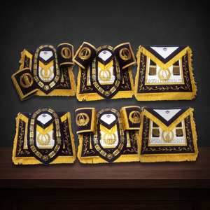 Grand Lodge Masonic Regalia ที่ทำด้วยมืองานปักงานฝีมือผ้ากันเปื้อนที่มีการเย็บและเย็บปักถักร้อยที่ประณีต - Product Image 3