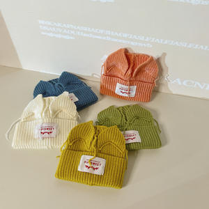 Strick mütze für Kinder Benutzer definierte Mütze Katzen ohr Männer und Frauen Kinder Mütze Hut Herbst und Winter Warme Mode Woll mütze - Product Image 3