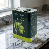 Boîte en fer blanc rectangulaire personnalisée de 3 L pour huile d'olive extra vierge, emballage alimentaire en métal avec poignée
