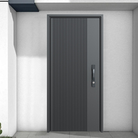 Porte d'entrée double Skyland en alliage d'aluminium de style français avec isolation thermique et pivot en fer forgé pour entrée de villa