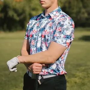新しいゴルフ服ミルクシルクメンズポロシャツ環境にやさしい昇華プリントカスタムパターンロゴゴルフシャツ