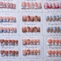 TSZS Faux ongles à presser en acrylique faits main, Boîte mystère avec motifs aléatoires, Faible MOQ, Faux ongles bec de canard pour entreprises en démarrage