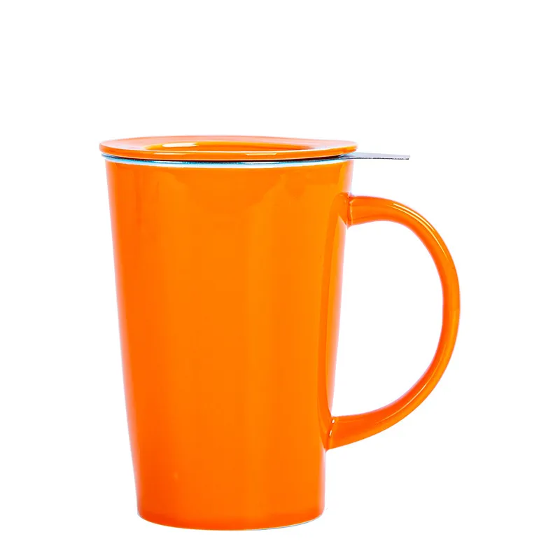 Tasse à thé décontractée avec infuseur et couvercle, gobelet à thé en céramique avec infuseur