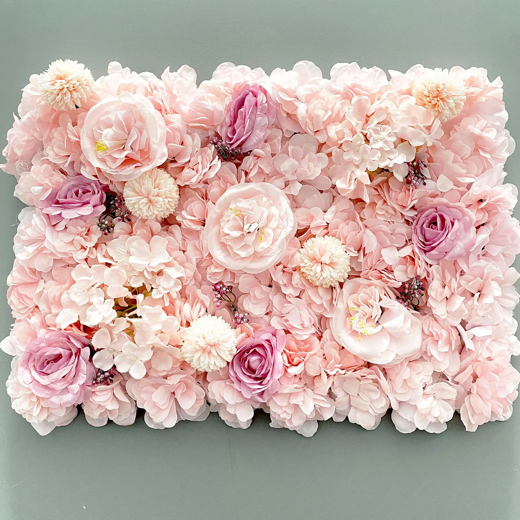 Romantis 60*40Cm Panel Bunga Buatan Abadi Sentuhan Nyata Bunga Sutra Mawar Dinding untuk Dekorasi Pernikahan Latar Belakang Perlengkapan Pesta