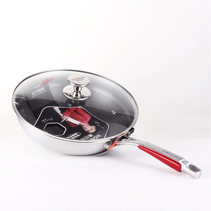 Sartén Hansa Honeycomb de 32 cm, Antiadherente, Compatible con Inducción, Fondo Plano, Wok de Acero Inoxidable - Product Image 4