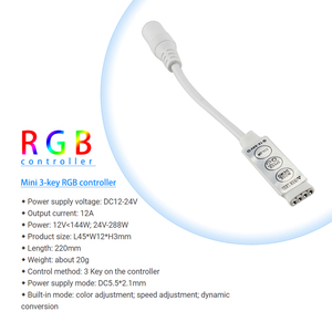 ตัวควบคุมไฟ LED แบบมินิ รุ่น <span class=keywords><strong>ESan</strong></span> DC12-24V 3 ปุ่ม 6A สำหรับไฟ LED แถบขนาดเล็ก ไฟปลูกต้นไม้แบบ RGB ไม่กะพริบ - Product Image 5