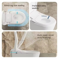 Nouvelle conception de WC intelligent, cuvette de toilette en céramique, toilette monobloc à poser au sol, toilettes automatiques intelligentes