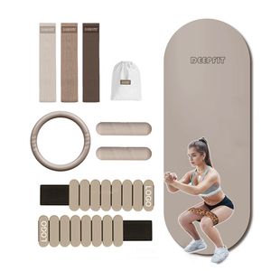 Set di Fasce di Resistenza in Tessuto Beige Nude con Logo Personalizzato, Fasce Spesse per Allenamento Fitness, Esercizi per Fianchi e Glutei - Product Image 3