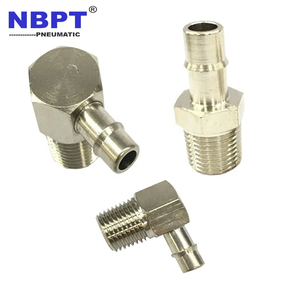 1/8 "NPT-Stecker X 1/4" 3/16 "Widerhaken Außengewinde Gerade 90-Grad-Winkel Messing Sanitär Schlauch Rohr Rohr verschraubungen Reduzier adapter