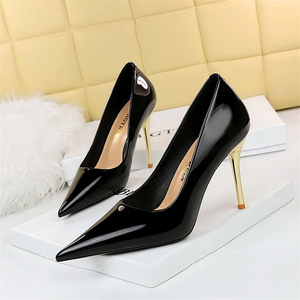 Tacones <b>Pumps</b> Pointed Toe Patent Leather Office Thin Heel Women Shoes 2024 Spring Stiletto Heels - Product Image 2