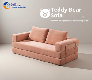 Canapé-lit rectangulaire moderne compressé Teddy en gros - 70 % d'économie de fret, mobilier modulaire 2-en-1 pour petit espace de salon - Product Image 1