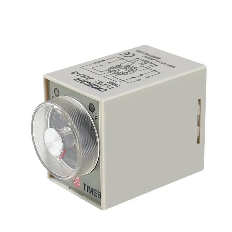 Groothandel Cnaom Ac 220V 1S/3S/6S/10S/60S/3M/6M AH3-3 8 Pins Timer Relais