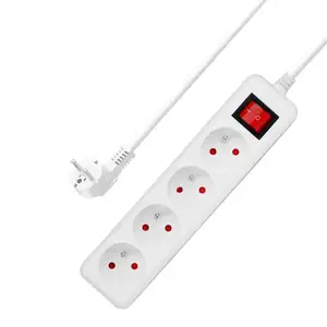 New French Standard Power Strip With Switch Childproof Design 1.5M Extension Socket Home Office