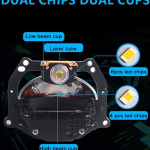 Proveedor de Luces para Automóviles, Venta al por Mayor en AliExpress, Kits de Conversión de Faros Delanteros con Lente de Proyector Láser Bi-LED L70 OEM ODM para Automóviles, EE. UU. y Rusia - Product Image 3
