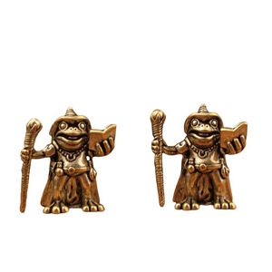 Figurine de sorcier grenouille en laiton tenant un livre de sorts, ornement de bureau, décoration intérieure, unisexe, 12 ans et plus, produit fini - Product Image 5