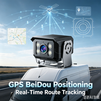 Caméra de véhicule 4G GPS IP67 1080P avec vision nocturne couleur intégrale et éclairage noir, surveillance de stationnement pour conditions difficiles et suivi de flotte de bus