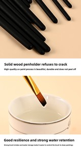 Ensemble de 12 pinceaux professionnels pour artistes, poils en nylon haute élasticité, manche ergonomique antidérapant, lavables, sans perte de poils, pour la <span class=keywords><strong>peinture</strong></span> - Product Image 6