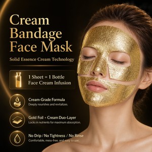 Mascarilla Facial Hidratante de Doble Capa con Lámina de Oro y Plata, Venta al por Mayor, Marca Privada OEM, Proveedor de Productos para el Cuidado de la Piel - Product Image 2
