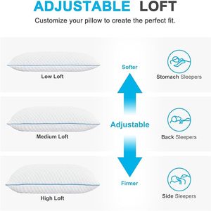 Oreiller rafraîchissant en mousse à mémoire <span class=keywords><strong>de</strong></span> forme déchiquetée, hauteur réglable pour dormeurs sur le côté, le dos ou le ventre, oreiller respirant en gel, OEM - Product Image 4