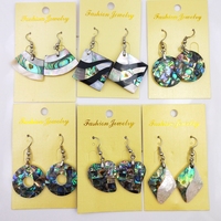 Boucles d'oreilles en forme de cœur d'abalone pour femmes, bijoux, en plaqué argent, carrés, en forme de donuts, mère de perle, cadeaux de station, nouvelle mode,