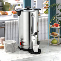 Urne à café électrique professionnelle en acier inoxydable, chauffe-eau et réchaud à thé de qualité alimentaire pour événements et bureaux, 8-45L