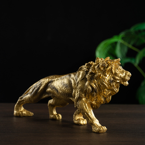 Statue de <span class=keywords><strong>Lion</strong></span> de Style Européen <span class=keywords><strong>Figurine</strong></span> Animale en Résine Ornement de Décoration de Maison pour Salon, Bureau ou Hôtel - Product Image 5