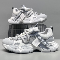 Sepatu Kasual Pria Model Terbaru Musim Gugur, Dual-Mesh Warna-Blok Sol Tebal - Gaya Serbaguna Terlaris, Tampilan Berlapis, Desain Sporty