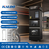 Haloo Station de Location de Trottinettes et Vélos Partagés Intelligente avec Désinfection Automatique à la Vapeur, Séchage et Nettoyage de Casques en Libre-Service, Distributeur Automatique